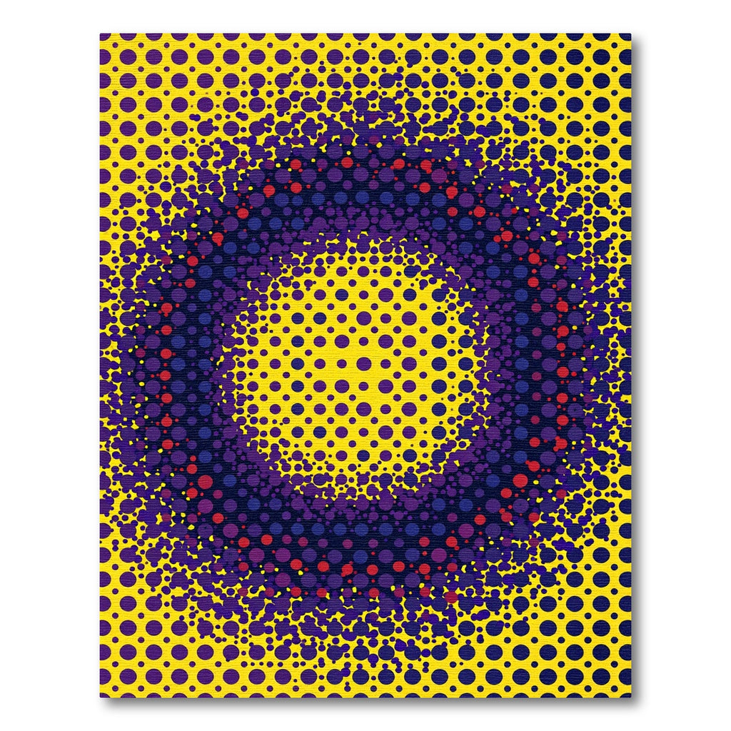 Vibrant Yellow Purple Dot Explosion Rug