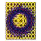 Vibrant Yellow Purple Dot Explosion Rug