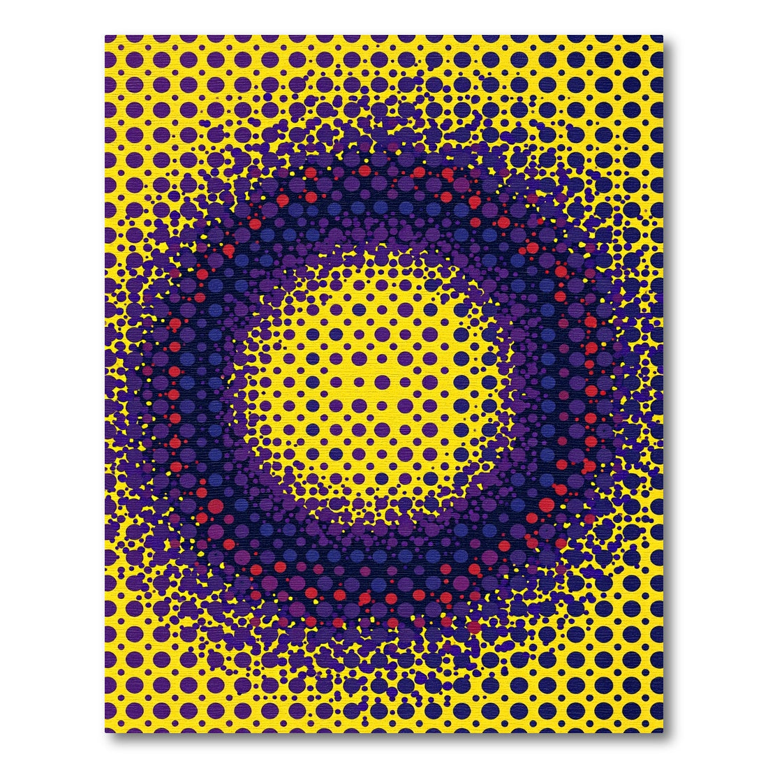 Vibrant Yellow Purple Dot Explosion Rug