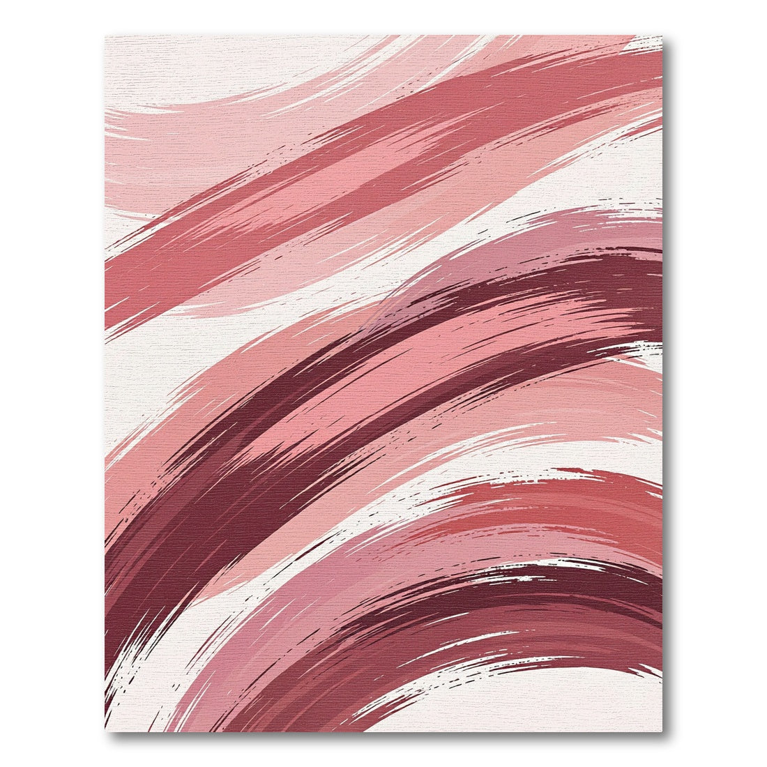 Abstract Blush and Burgundy Brushstroke Rug