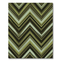 Muted Green Layered Chevron Rug