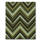 Muted Green Layered Chevron Rug