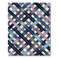 Deep Blue Purple Gradient Plaid Rug