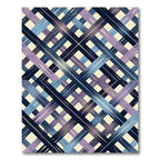 Deep Blue Purple Gradient Plaid Rug