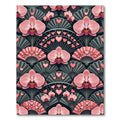 Pink Orchid Heart Fan Arrangement Rug