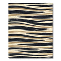 Abstract Tan Black Wave Stripe Rug