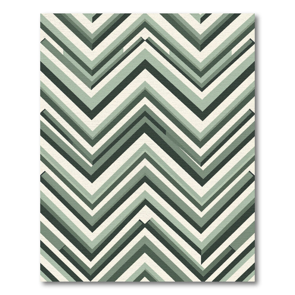 Sage Green Striped Chevron Rug