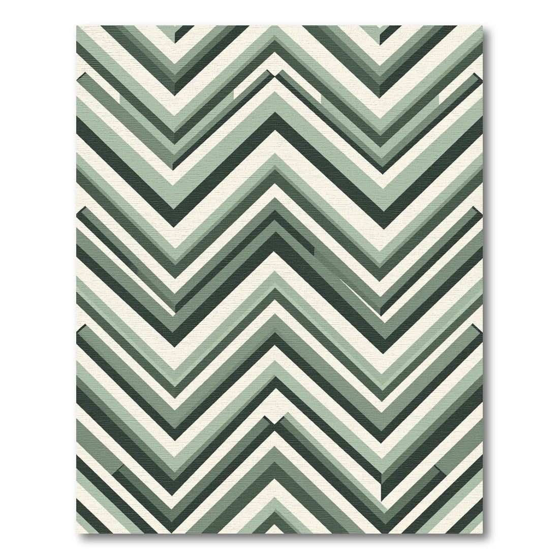 Sage Green Striped Chevron Rug