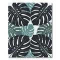 Lush Dark Green Tropical Palm Leaves Rug