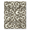 Elegant Brown Scrollwork Filigree Rug