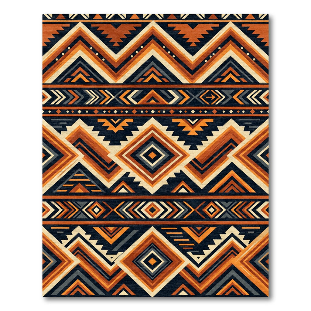 Bold Earthy Southwestern Geometric Diamond Rug