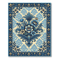 Royal Blue Floral Damask Botanical Rug