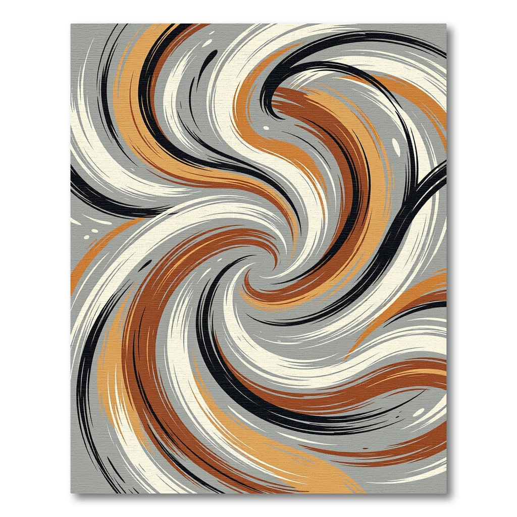 Abstract Earthy Swirl Neutral Motion Rug