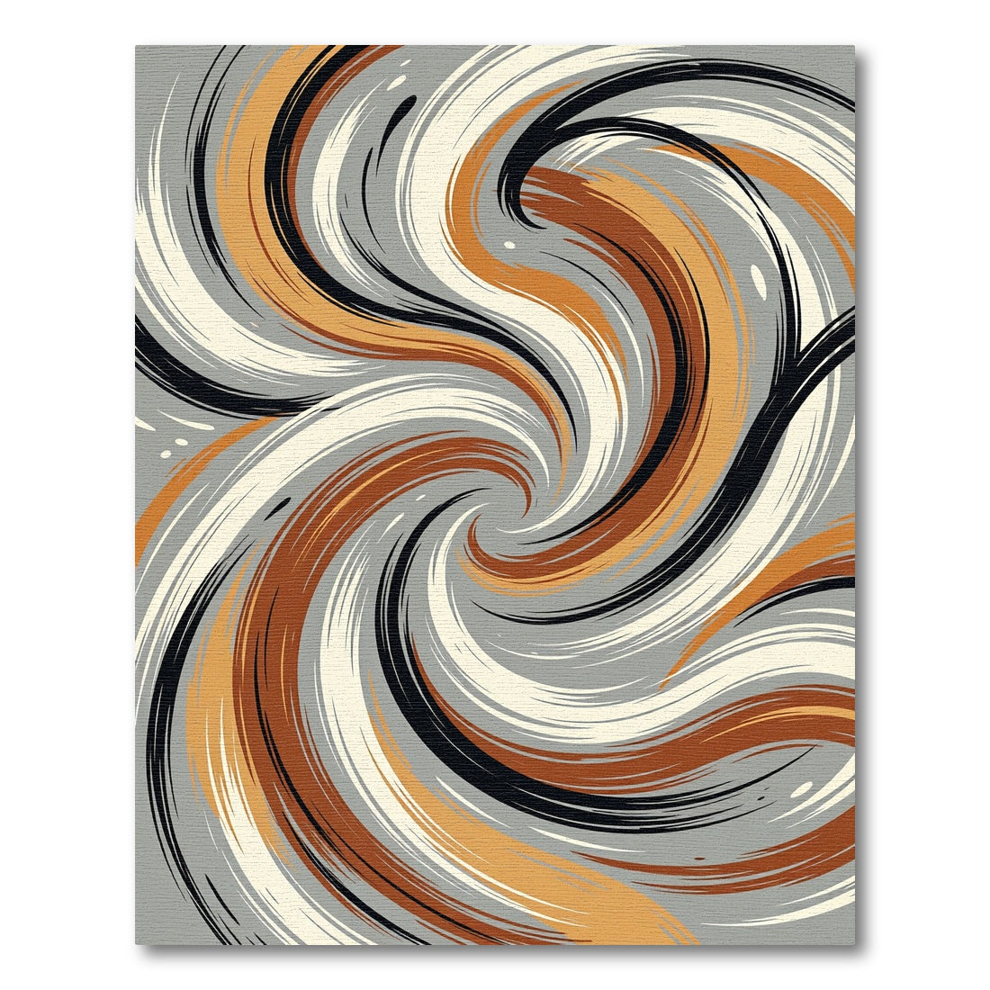 Abstract Earthy Swirl Neutral Motion Rug