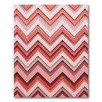 Modern Coral Chevron Layered Ripples Rug