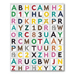 Multicolor Alphabet Grid Composition Rug