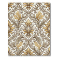Antique Gold Acanthus Leaf Scroll Rug