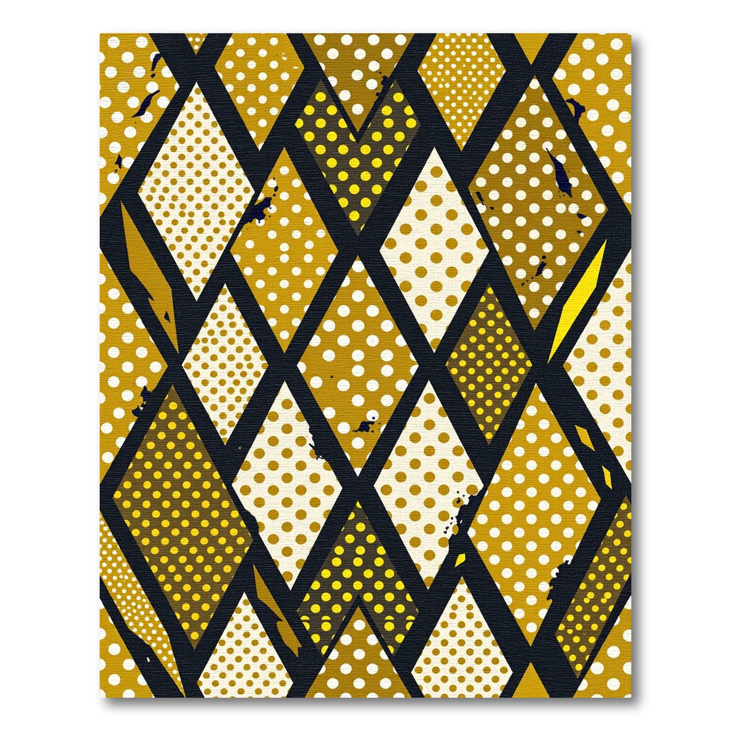 Modern Yellow Polka Dot Diamond Rug