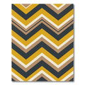 Mid-Century Mustard and Slate Chevron Rug