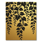 Black Ivy Vine Golden Tapestry Rug
