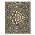 Antique Gold Floral Medallion Garden Rug