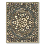 Antique Gold Floral Medallion Garden Rug
