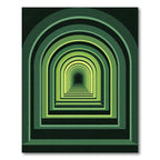 Infinite Green Arch Geometric Tunnel Rug