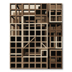 Brown Grid Abstract Architectural Rug