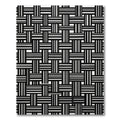 Black White Woven Stripe Rug