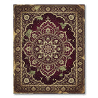 Crimson Gold Intricate Floral Medallion Rug