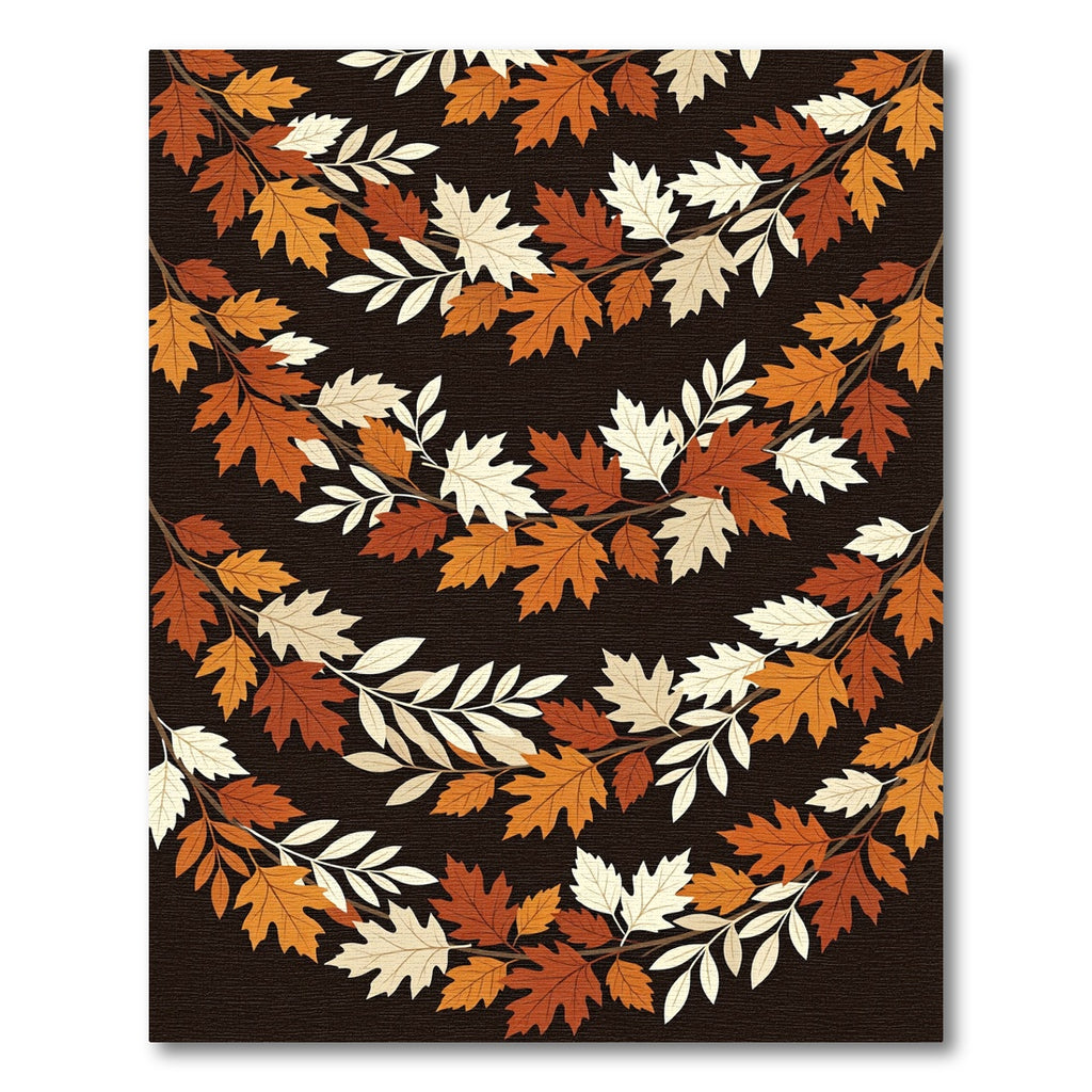 Autumnal Falling Leaves Seasonal Swag Rug