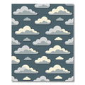 Minimalist Blue and Cream Cloud Rug