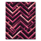 Geometric Magenta Abstract Chevron Art Rug
