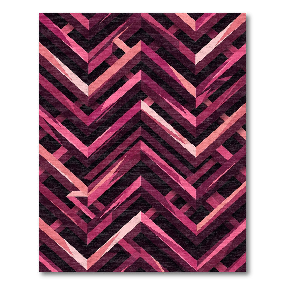 Geometric Magenta Abstract Chevron Art Rug