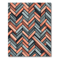 Peach and Slate Herringbone Weave Rug
