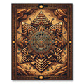 Ancient Solar Aztec Pyramid Bronze Art Rug