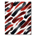 Bold Crimson and Charcoal Abstract Brushstroke Rug