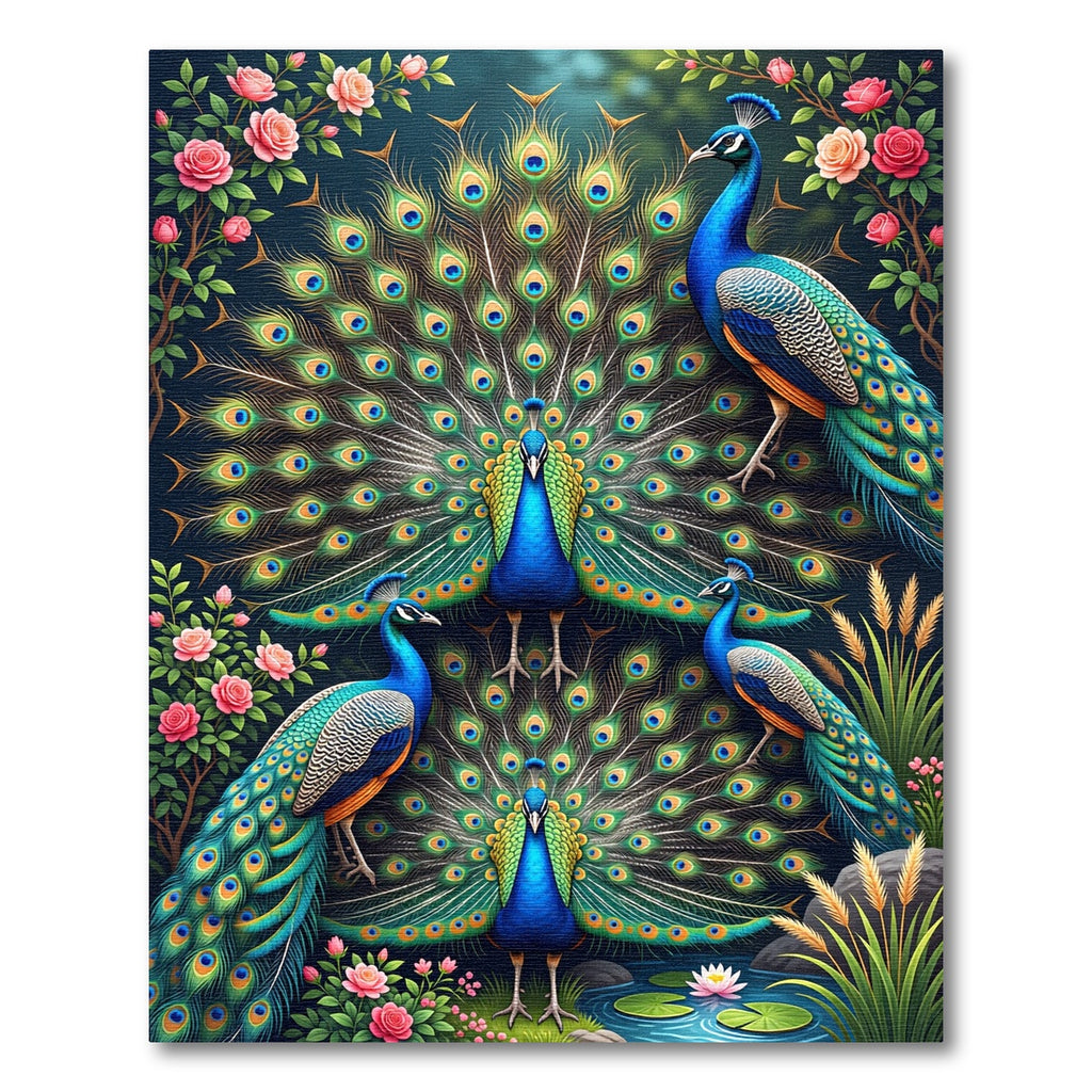 Exquisite Peacock Garden Floral Area Rug