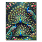 Exquisite Peacock Garden Floral Area Rug
