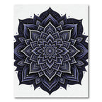 Deep Indigo Layered Floral Mandala Rug
