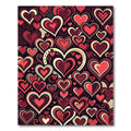 Crimson Hearts Composition Collage Rug