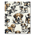 Playful Brown and Black Puppy Patchwork Rug