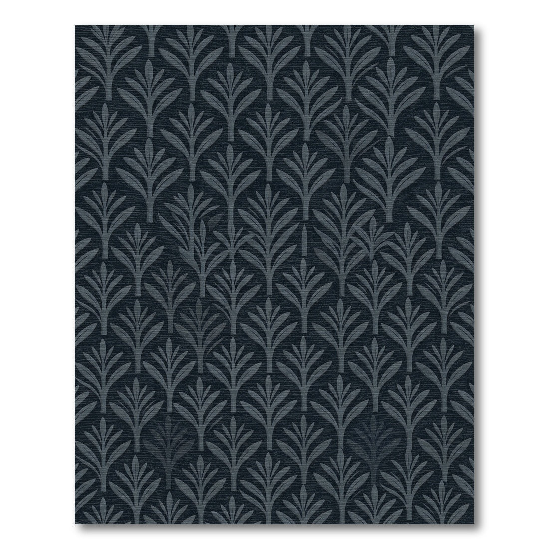 Graphite Slate Leafy Vine Recurrence Rug
