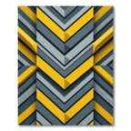 Modern Yellow And Gray Chevron Geometry Rug