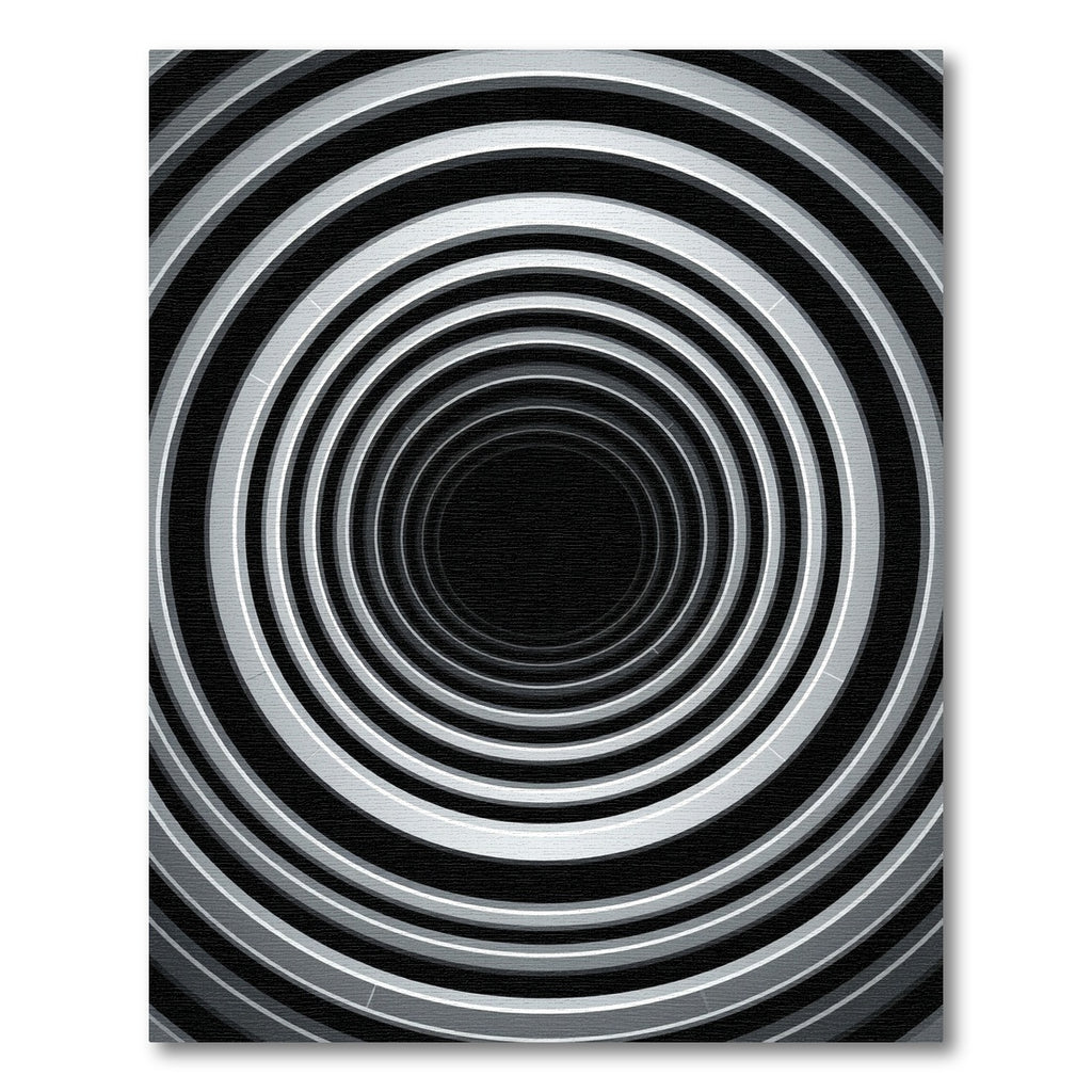 Monochrome Concentric Tunnel Optical Illusion Rug