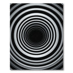 Monochrome Concentric Tunnel Optical Illusion Rug