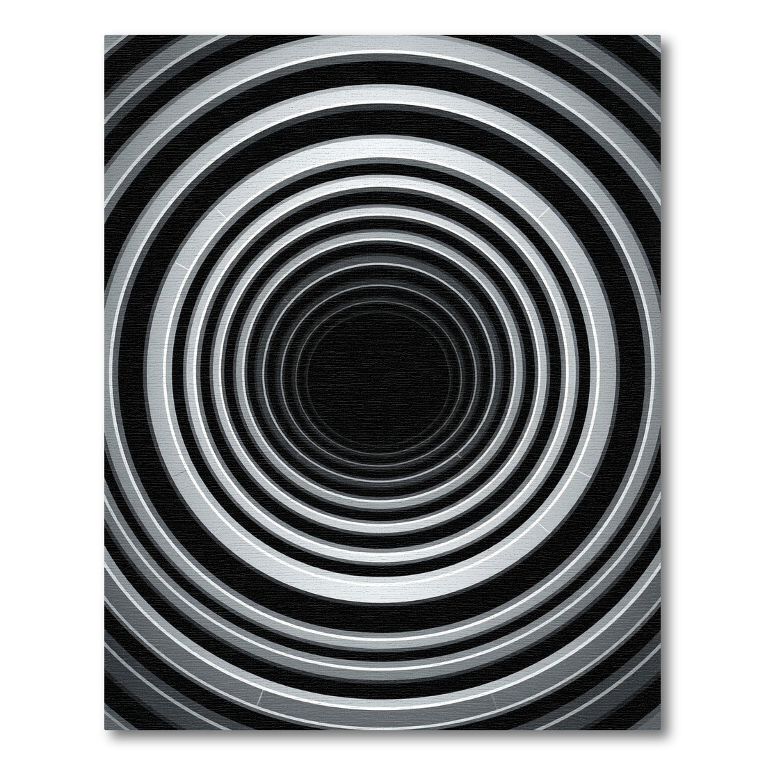 Monochrome Concentric Tunnel Optical Illusion Rug