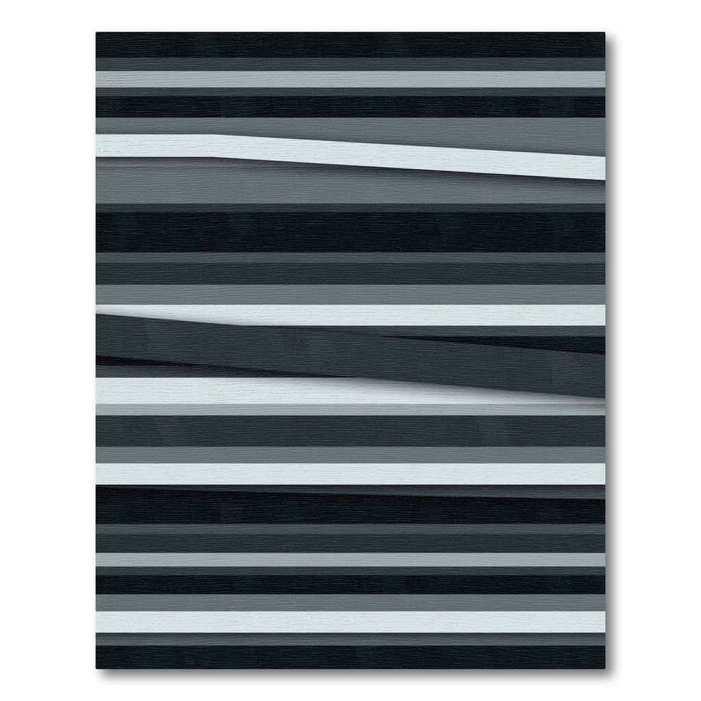 Modern Monochrome Layered Linear Rug