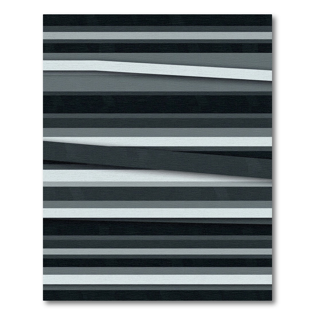 Modern Monochrome Layered Linear Rug