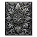 Antique Silver Floral Scroll Medallion Rug